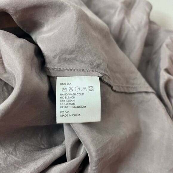 Ilse Jacobsen Hornbaek Women's Ruffle V-Neck Sleeveless Silk Dress Gray Size 38 - Picture 9 of 10